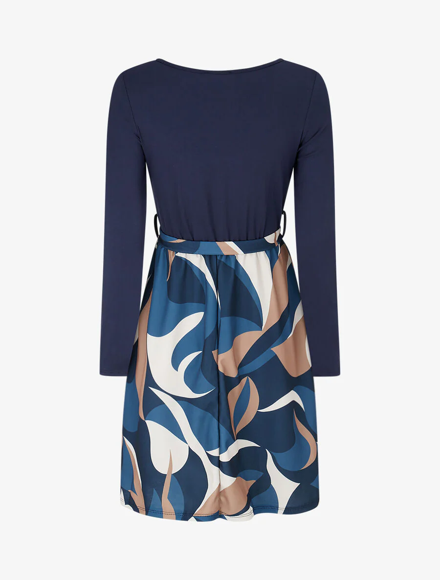 Skaterjurk met rok met print - Marineblauw - Image 2