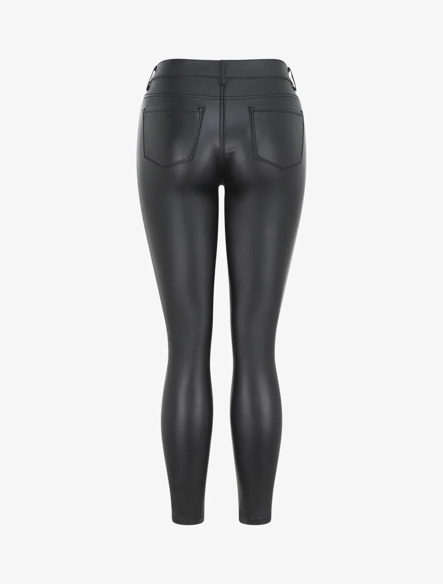 Skinny broek van imitatieleer - zwart - Image 2