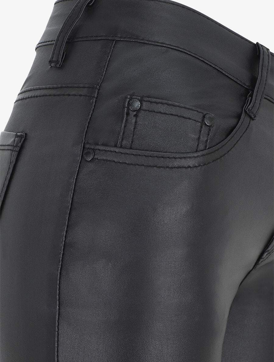 Skinny broek van imitatieleer - zwart - Image 3