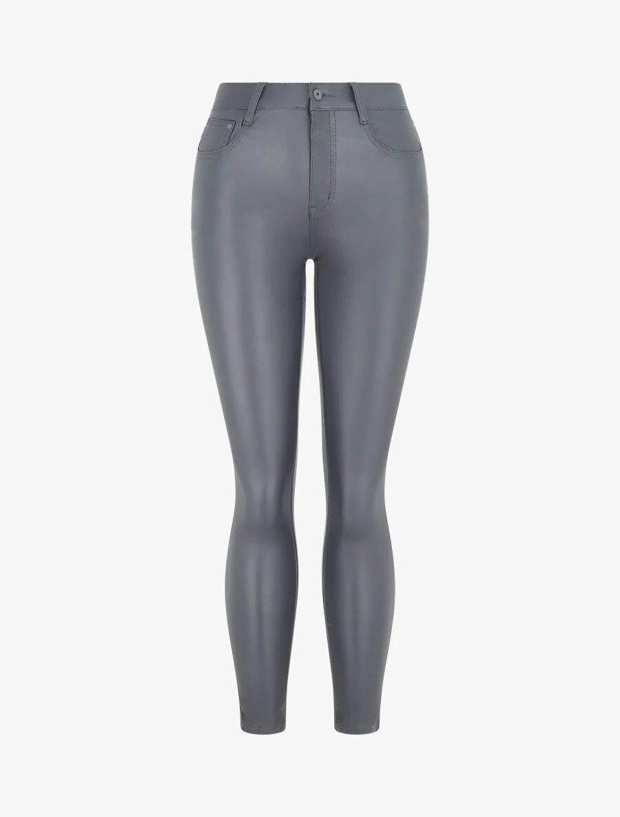 Skinny broek van imitatieleer - Donkergrijs
