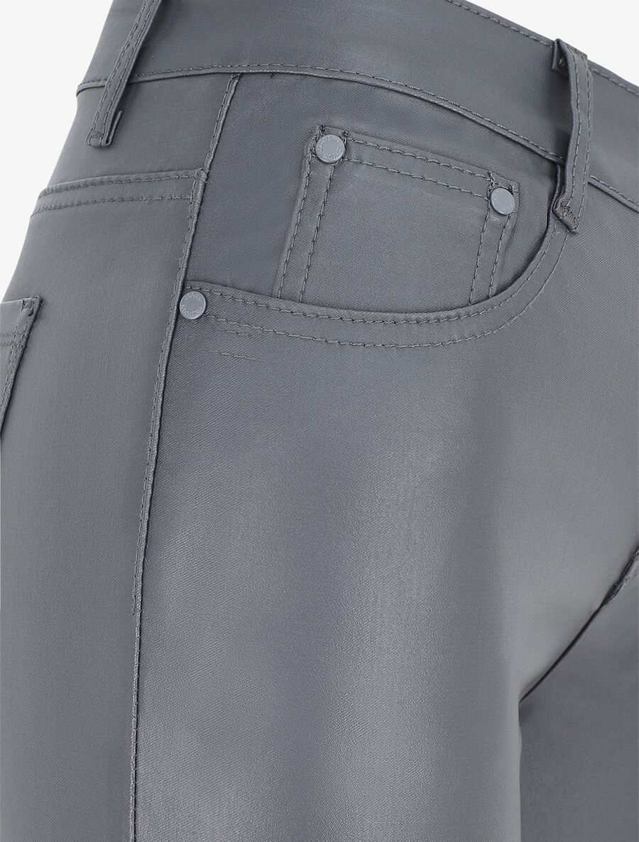 Skinny broek van imitatieleer - Donkergrijs - Image 3