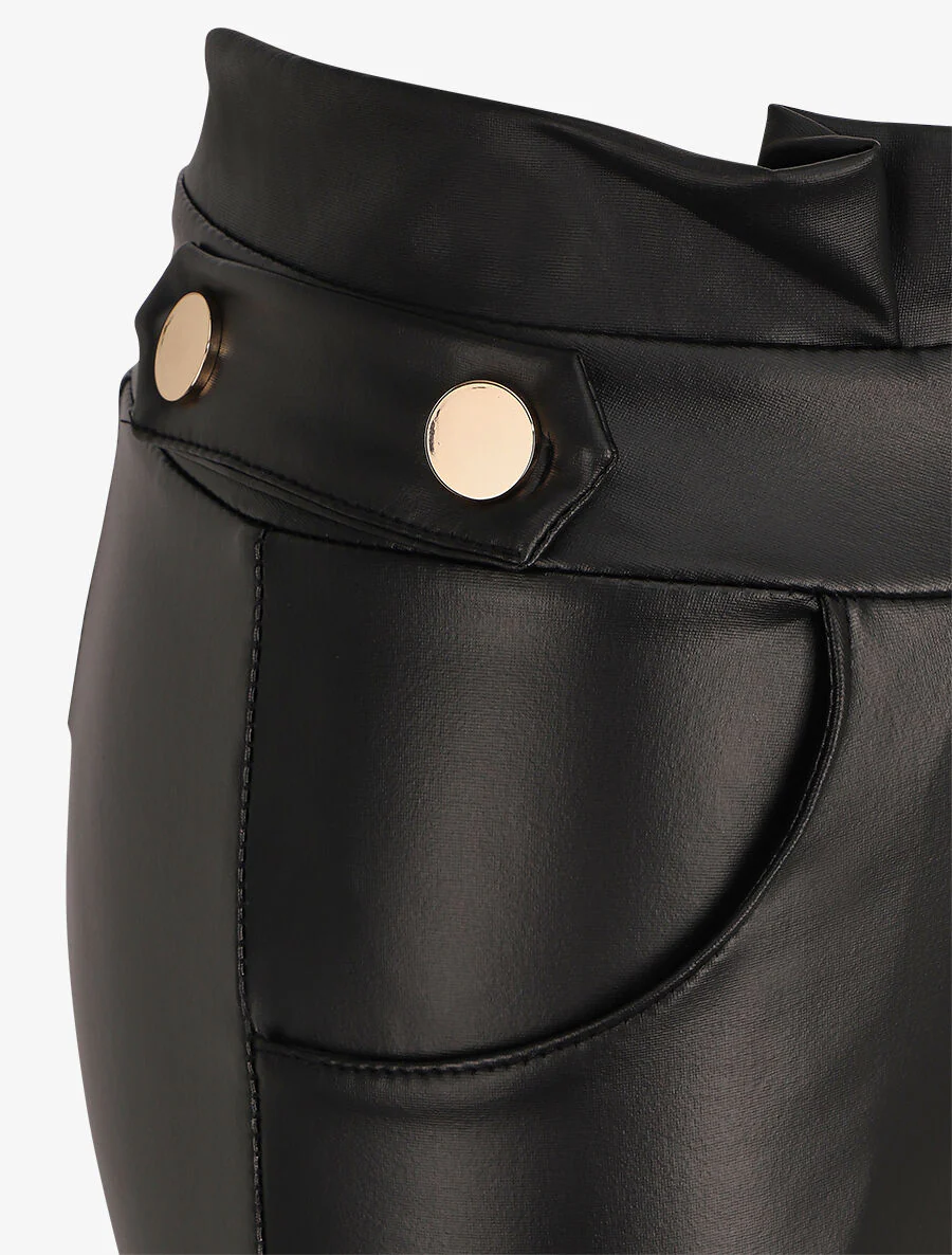 Skinny broek van imitatieleer - zwart - Image 3
