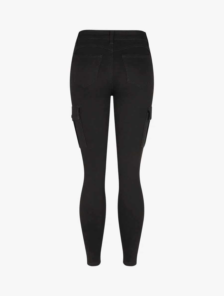 Skinny cargo jeans met hoge taille - Zwart - Image 2