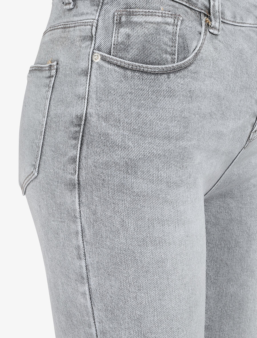 Skinny jeans met gebleekt effect - Lichtgrijs - Image 3
