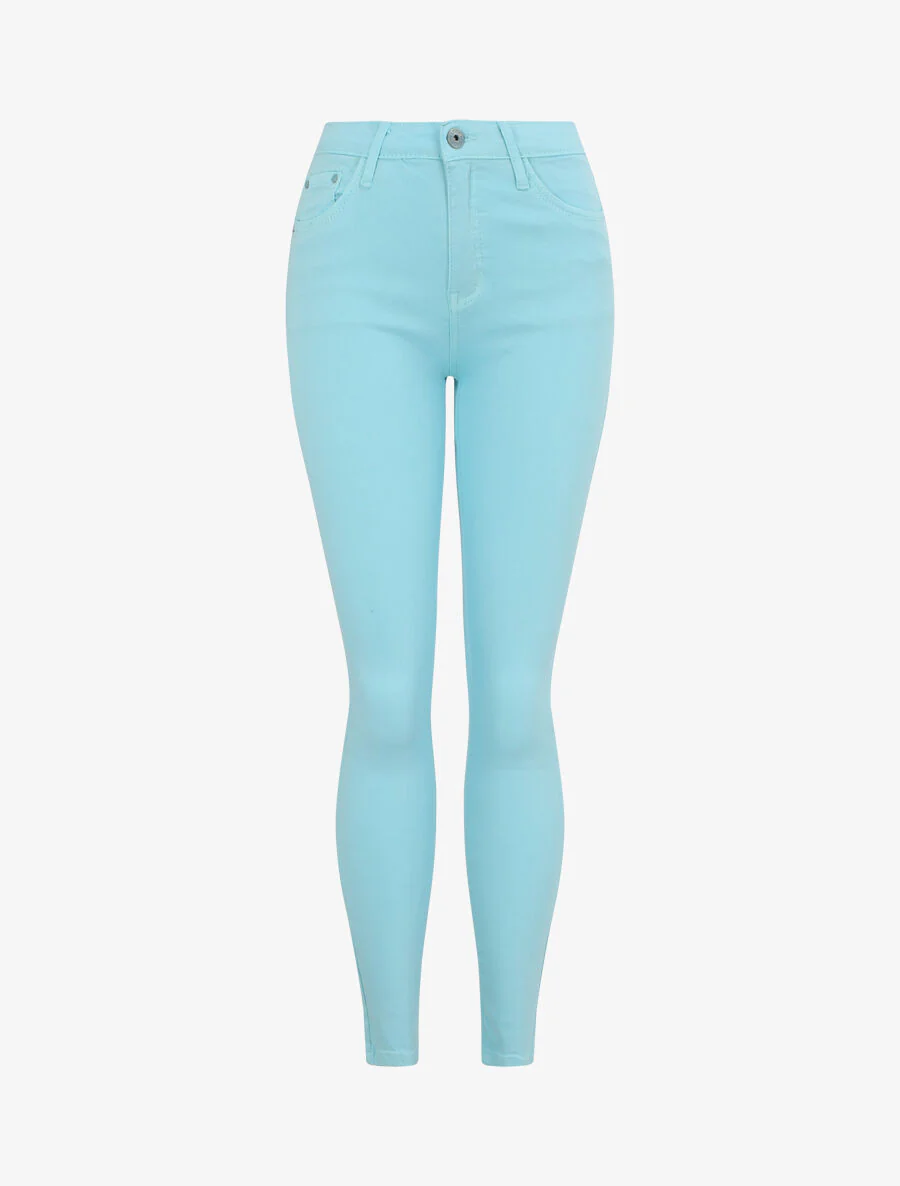 Skinny jeans met hoge taille - Lichtblauw - Image 3