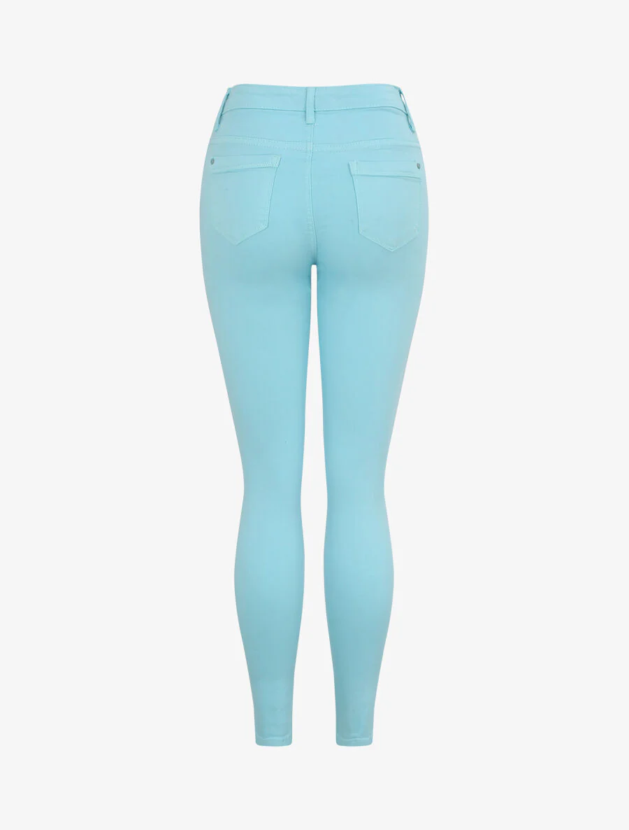Skinny jeans met hoge taille - Lichtblauw - Image 4