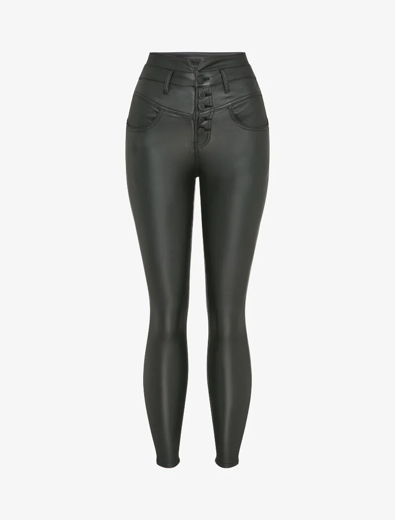 Skinny gecoate jeans - Zwart