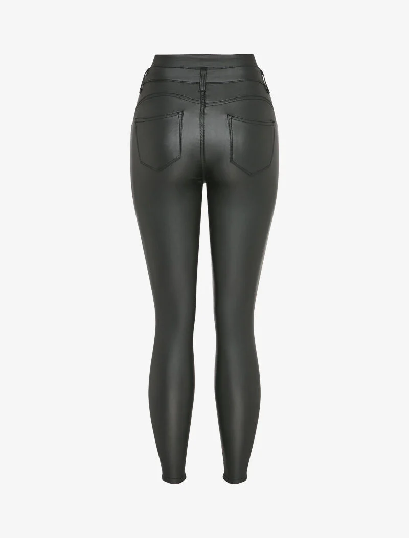 Skinny gecoate jeans - Zwart - Image 2
