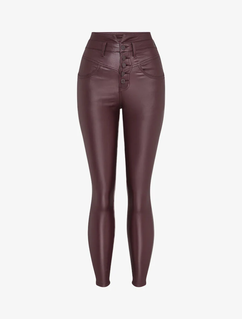 Skinny gecoate jeans - Bordeaux