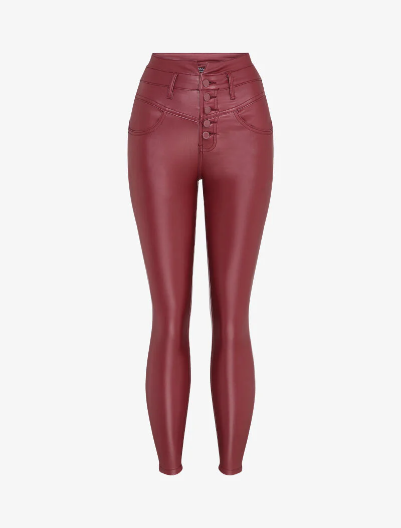 Gecoate skinny jeans - Rood