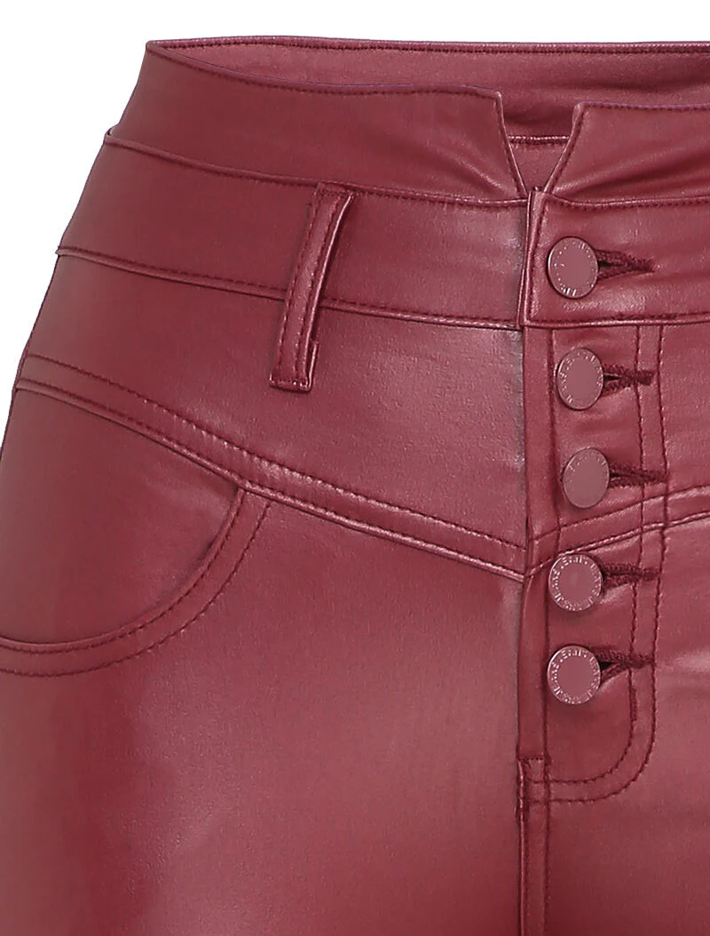 Gecoate skinny jeans - Rood - Image 3