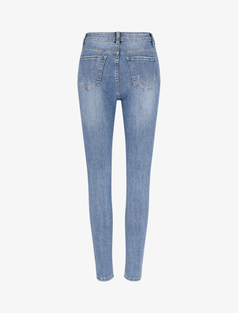 Versleten skinny jeans - Lichtblauw - Image 2