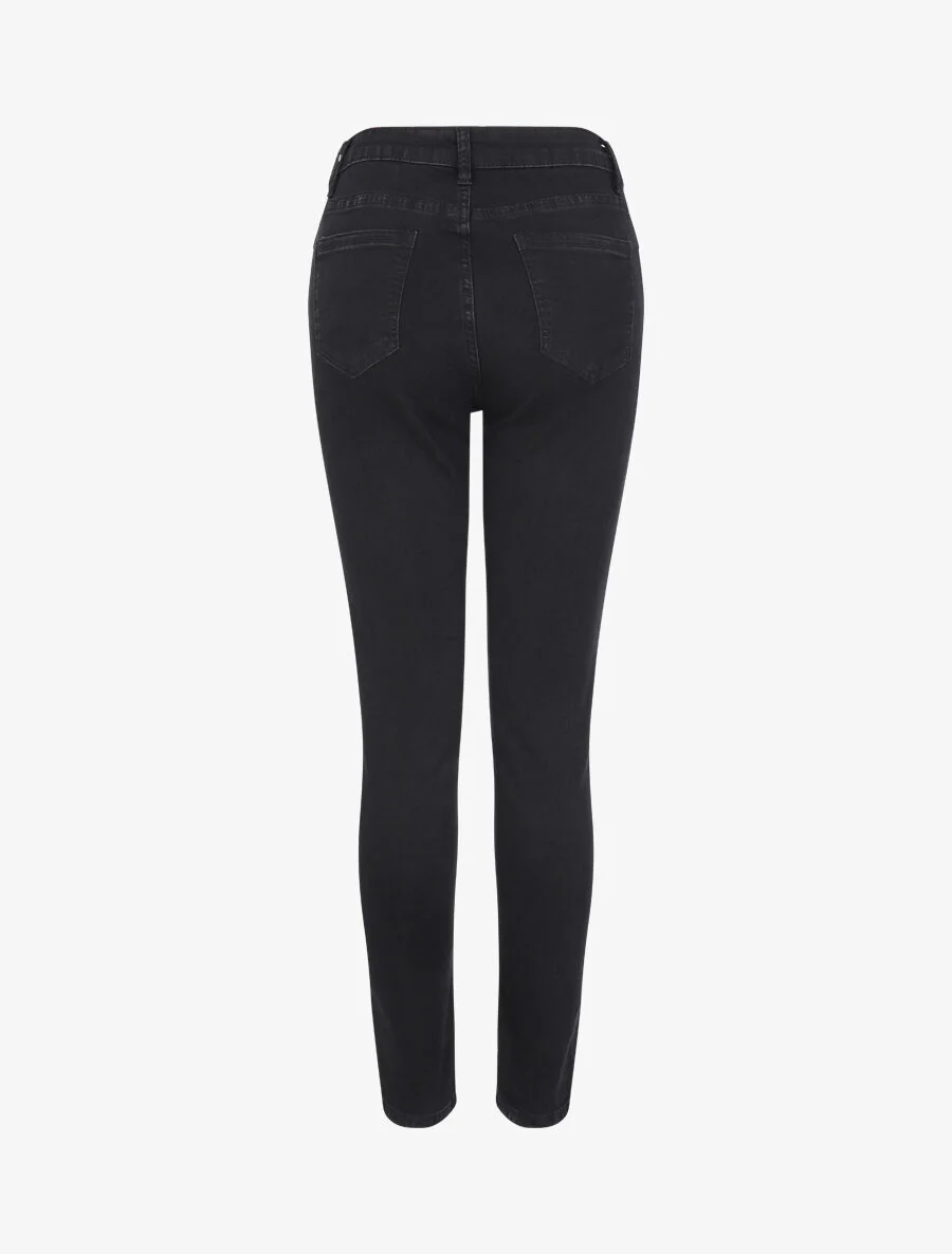 Skinny jeans met hoge taille effen hoge taille - Zwart - Image 2