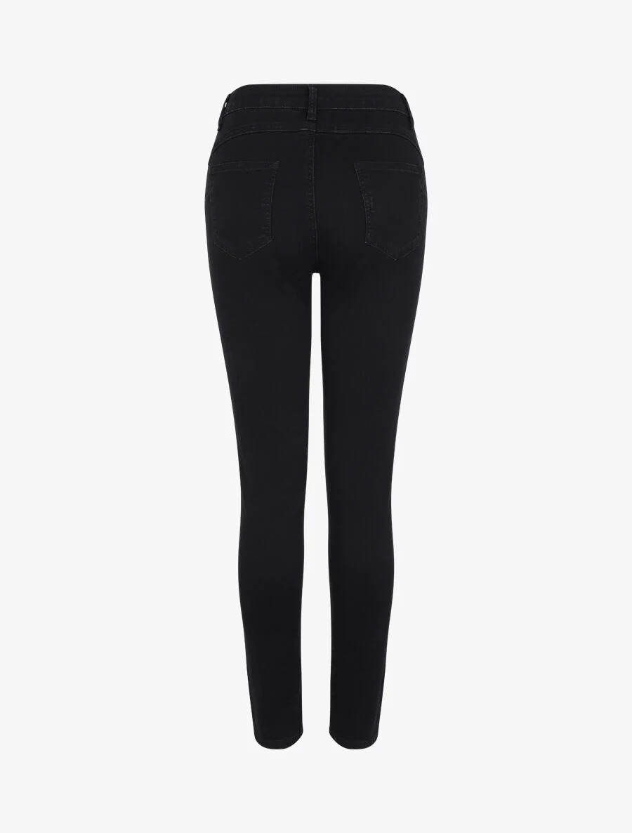 Skinny jeans met hoge taille in grote maat - Zwart - Image 2
