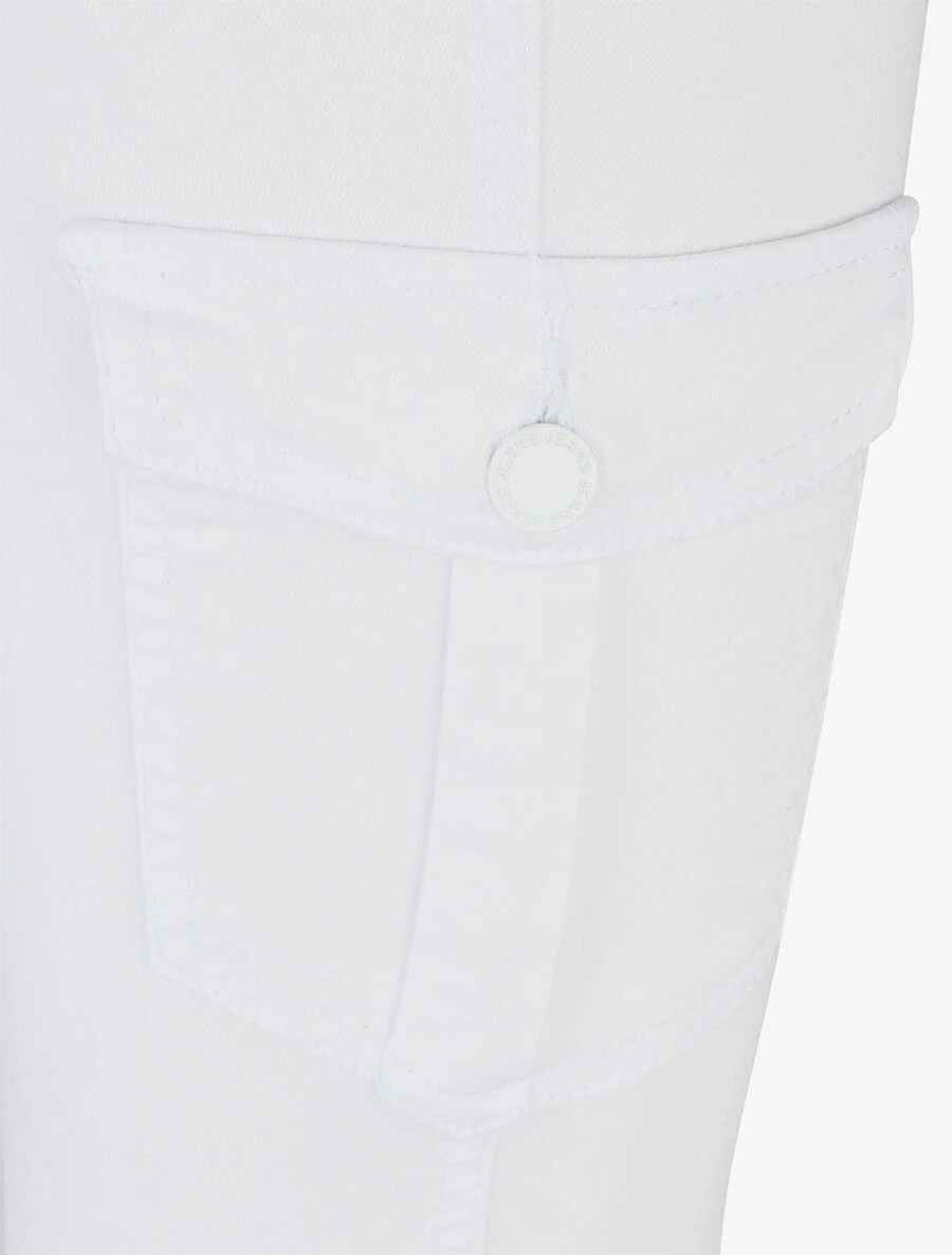 Skinny jeans in cargostijl - wit - Image 3