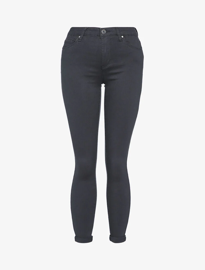 Skinny jeans in effen casual stijl - Donkerblauw