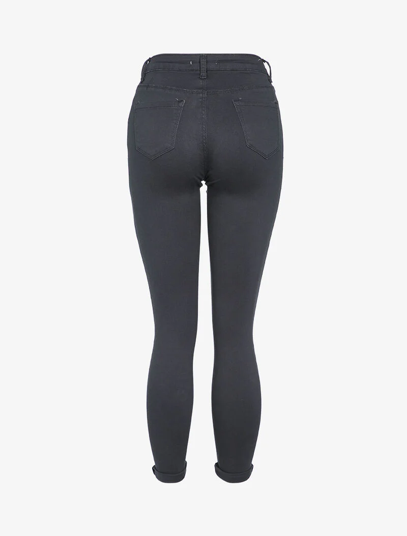 Skinny jeans in effen casual stijl - Donkerblauw - Image 2