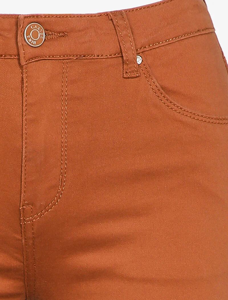 Skinny jeans in effen casual stijl - Roest - Image 3