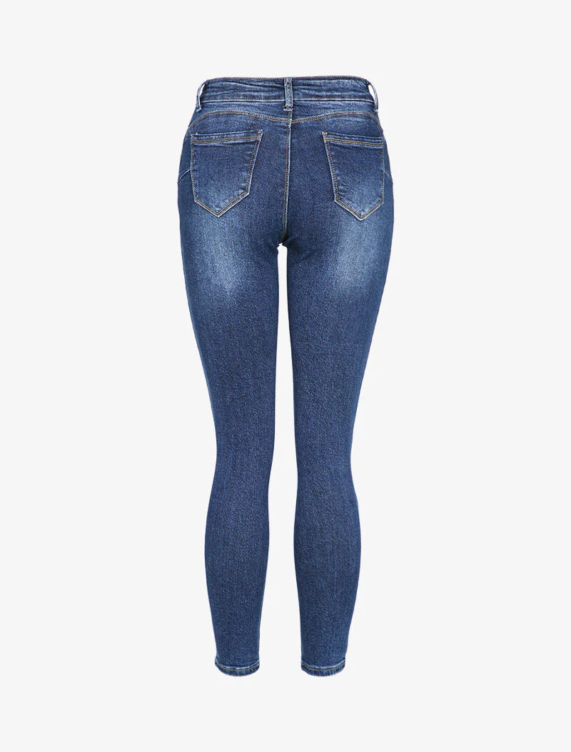 Skinny jeans met standaard taille - Donker denim - Image 2