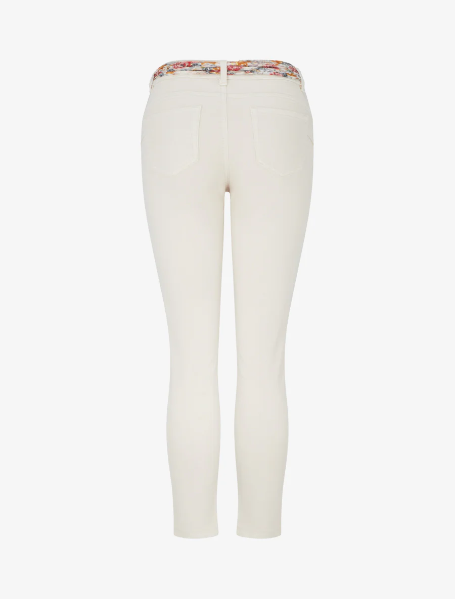 Skinny jeans met bedrukt riempje - Lichtbeige - Image 2