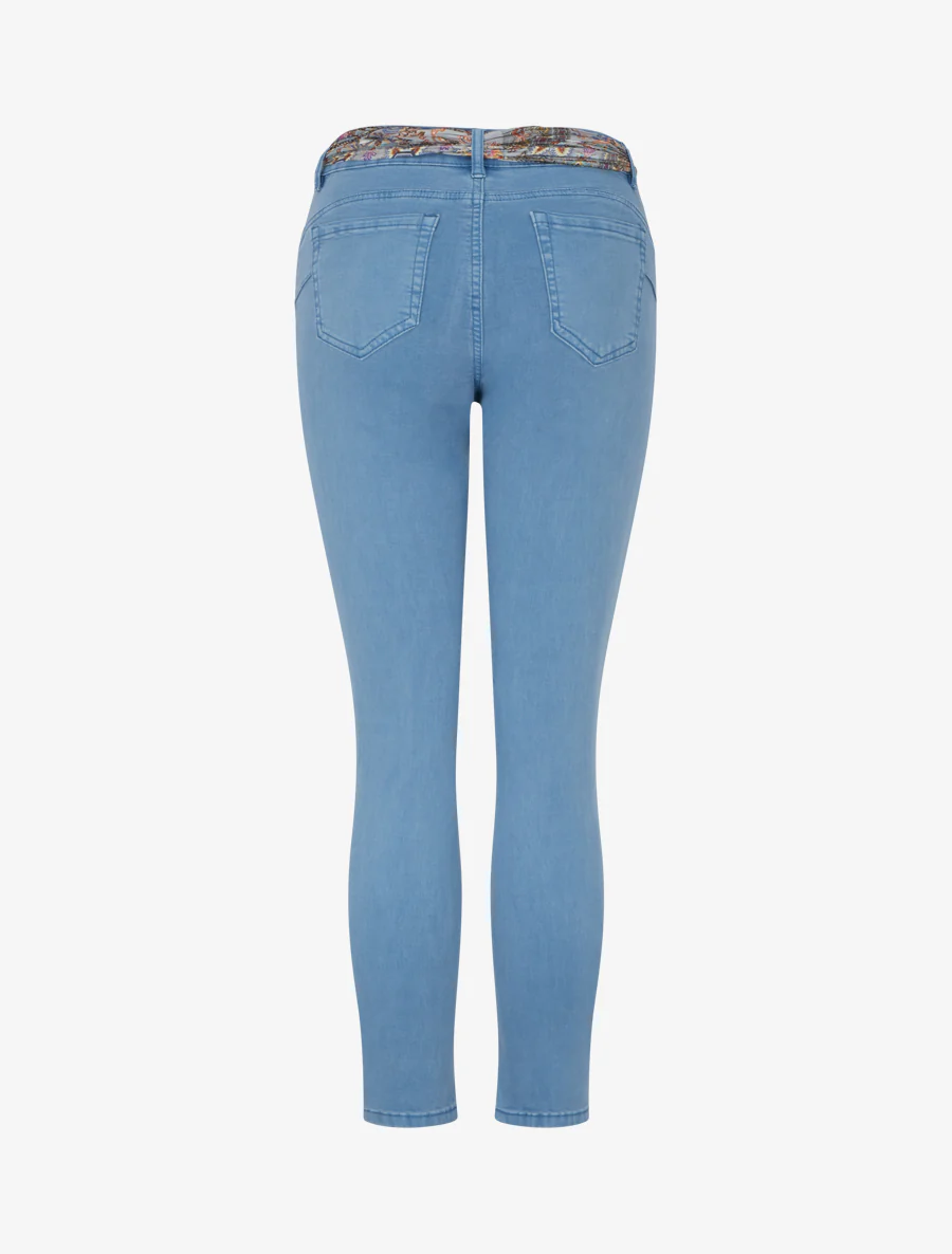 Skinny jeans met bedrukt riempje - Lichtblauw - Image 2