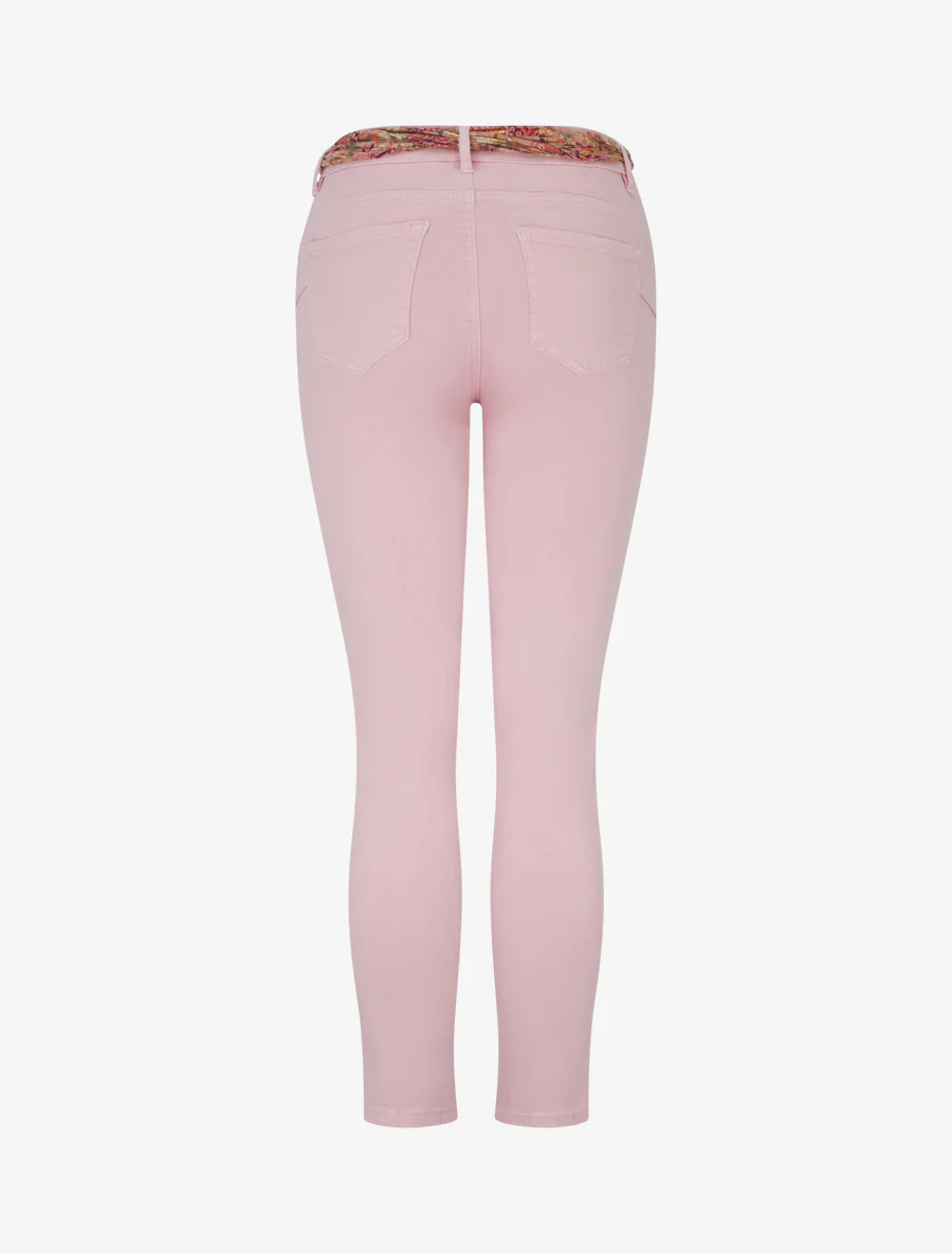 Skinny jeans met bedrukt riempje - Lichtroze - Image 2