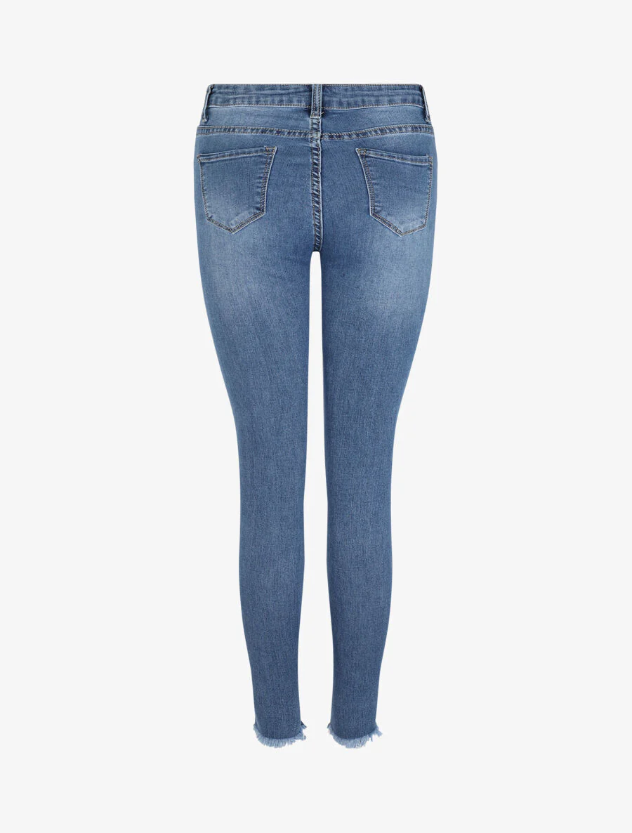 Skinny jeans met gekraste randen - blauw - Image 2