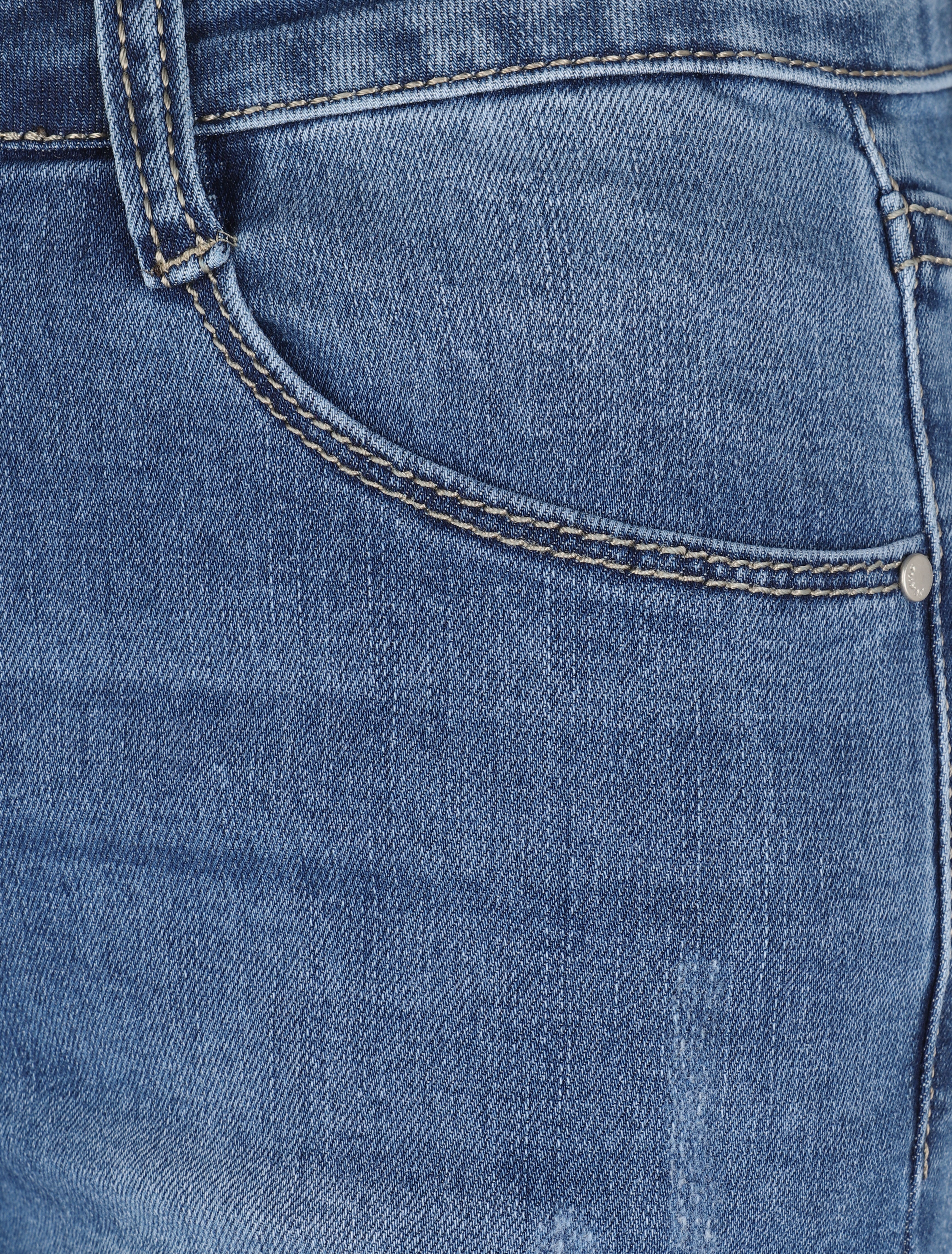 Skinny jeans met gekraste randen - blauw - Image 3