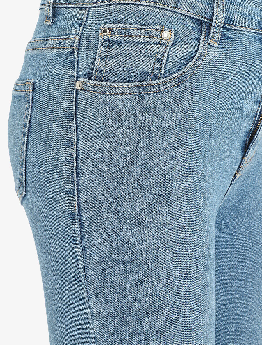 Skinny jeans met hoge taille - Lichtblauw - Image 3