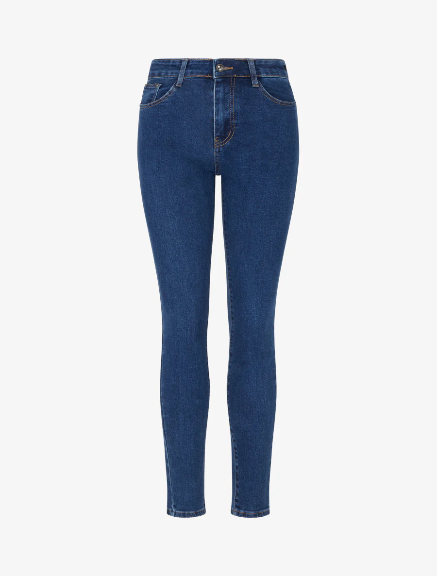 Skinny jeans met hoge taille - Blauw