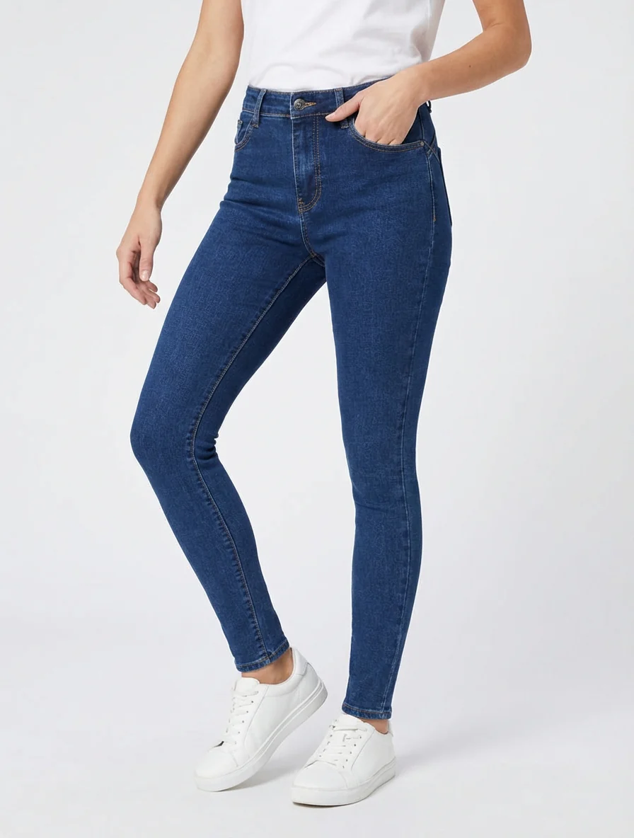 Skinny jeans met hoge taille - Blauw - Image 4