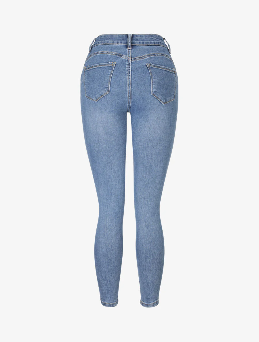 Skinny jeans met hoge taille - Blauw - Image 2