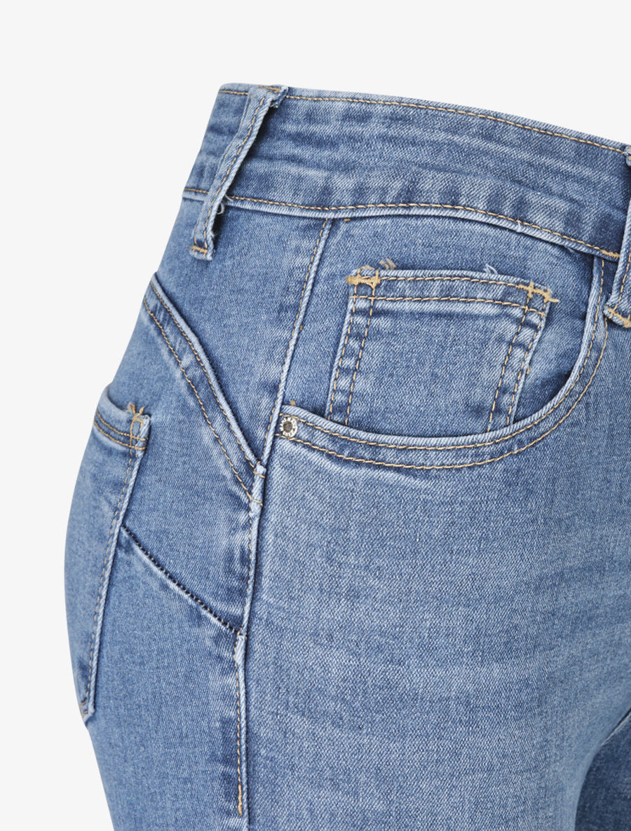 Skinny jeans met hoge taille - Blauw - Image 3