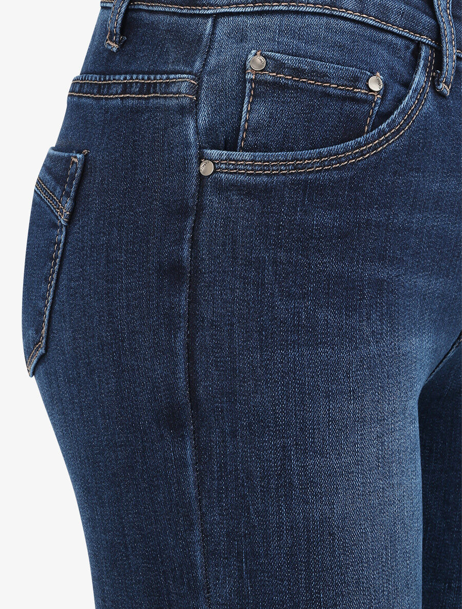 Skinny jeans met hoge taille en gewassen - Blauw denim - Image 3