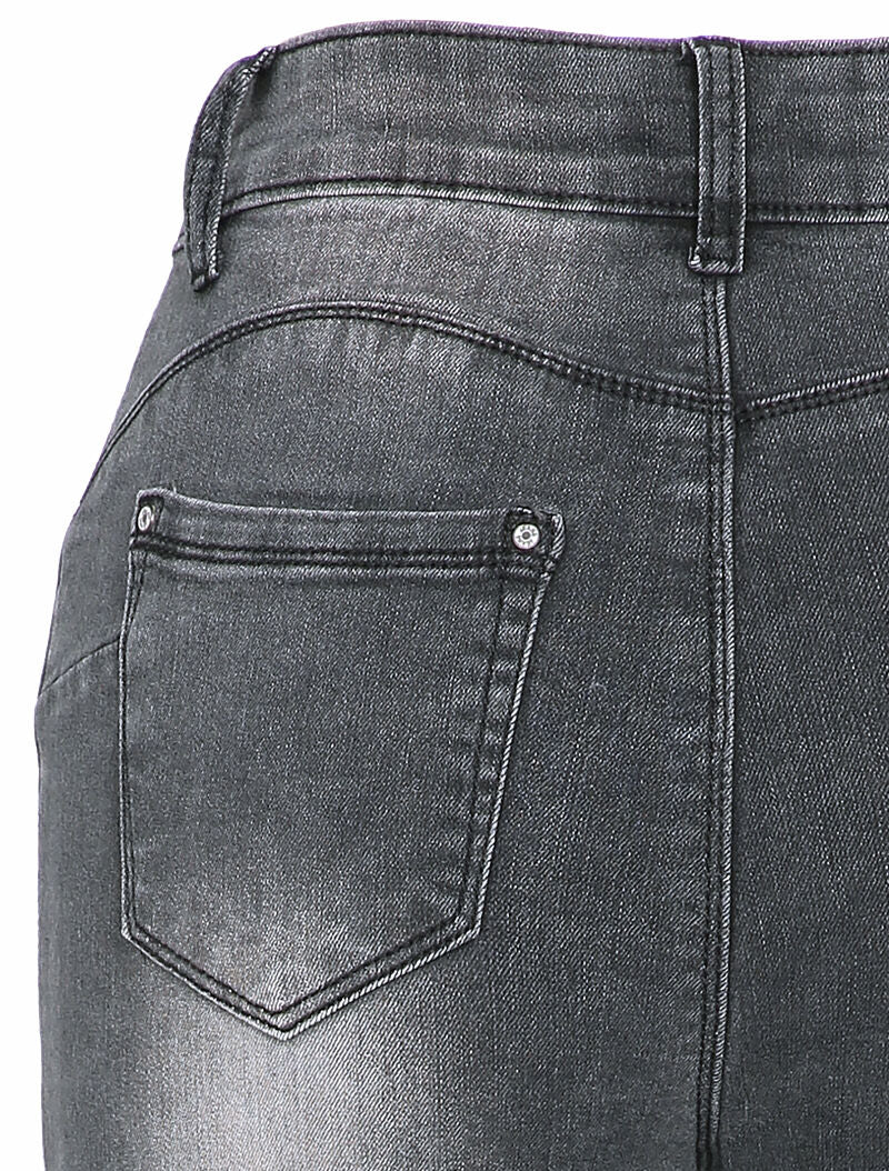 Hoog getailleerde skinny jeans met wassing - Antraciet - Image 3