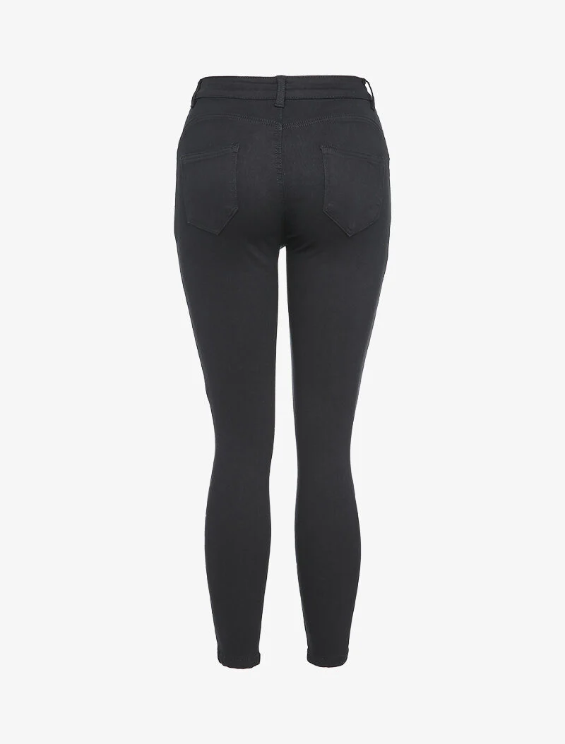 Skinny jeans met knopen - Nachtblauw - Image 2