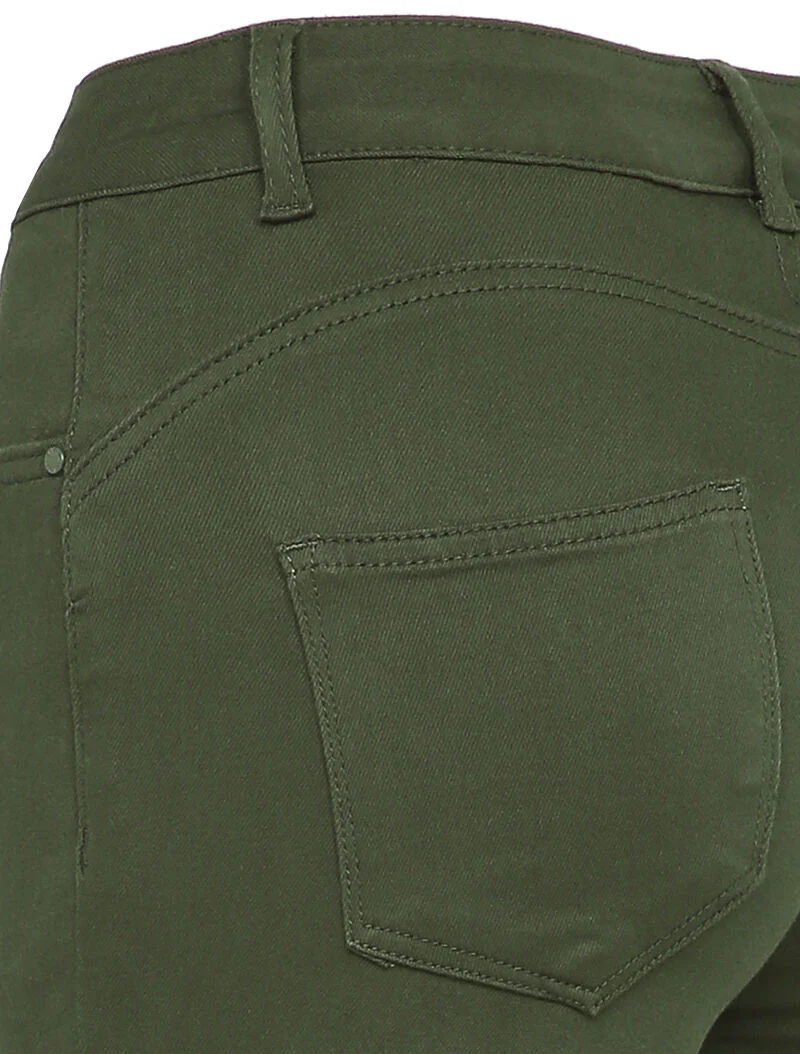 Skinny jeans met knopen - Kakigroen - Image 3