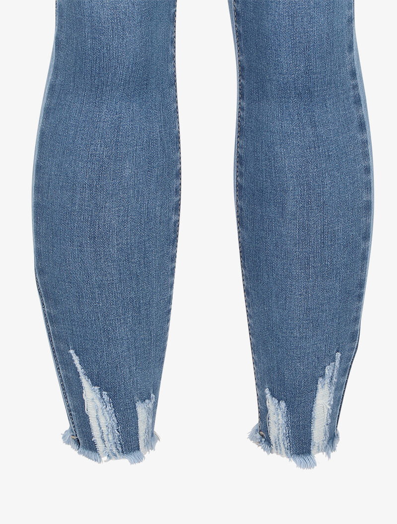 Skinny jeans met rafelige randen - Blauw denim - Image 3