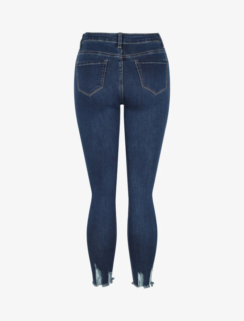 Skinny jeans met rafelige randen - Ruw denim - Image 2