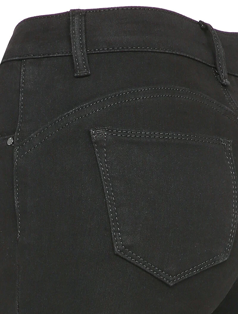 Skinny jeans met rafelige snijranden - Zwart - Image 3
