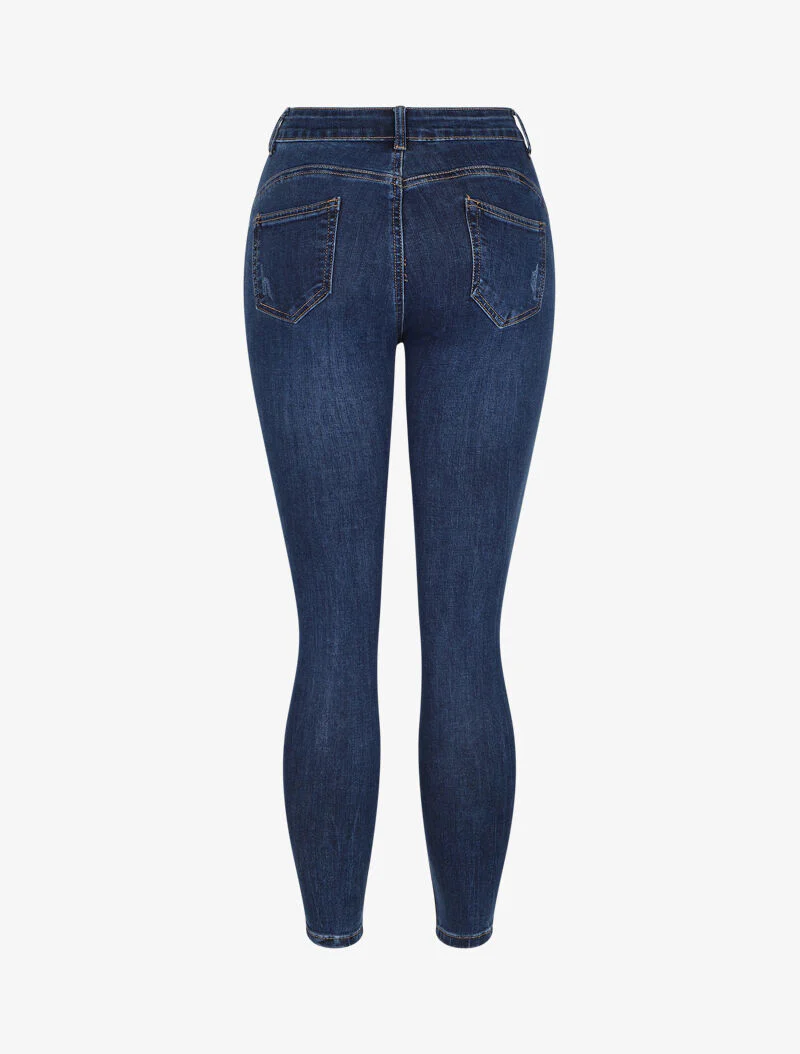 Skinny jeans met scheuren - Blauw denim - Image 2