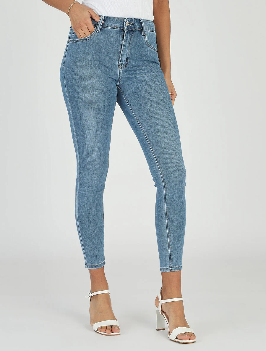 Skinny jeans met standaard taille - blauw - Image 4