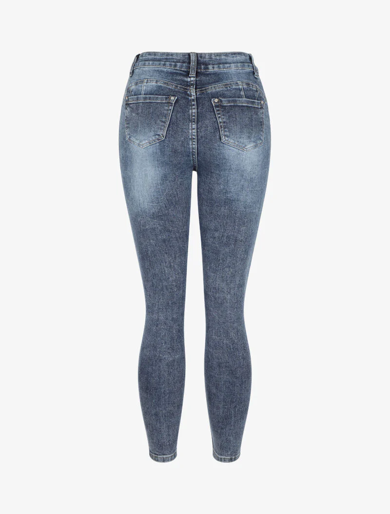 Skinny jeans met standaard taille - Blauw denim - Image 2
