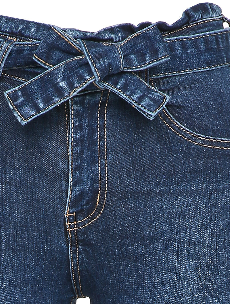 Skinny jeans met standaard taille en riem - Blauw denim - Image 3