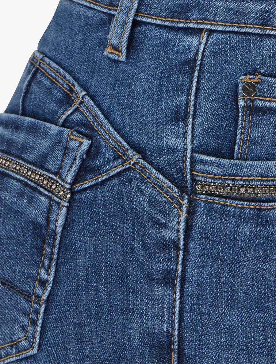 Skinny jeans met strassteentjes zakken - Blauw - Image 3