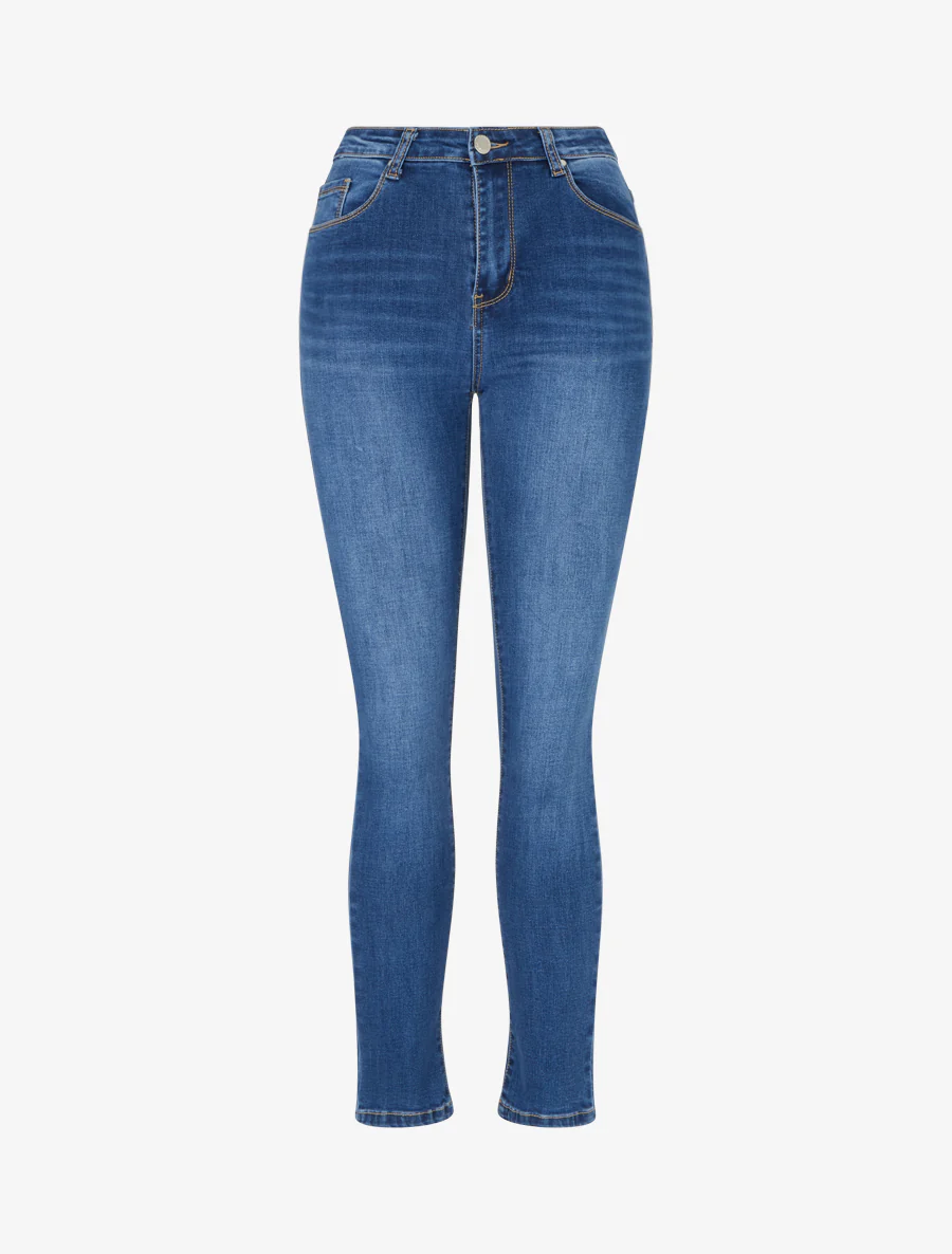 Skinny jeans met verwassen look - Blauw