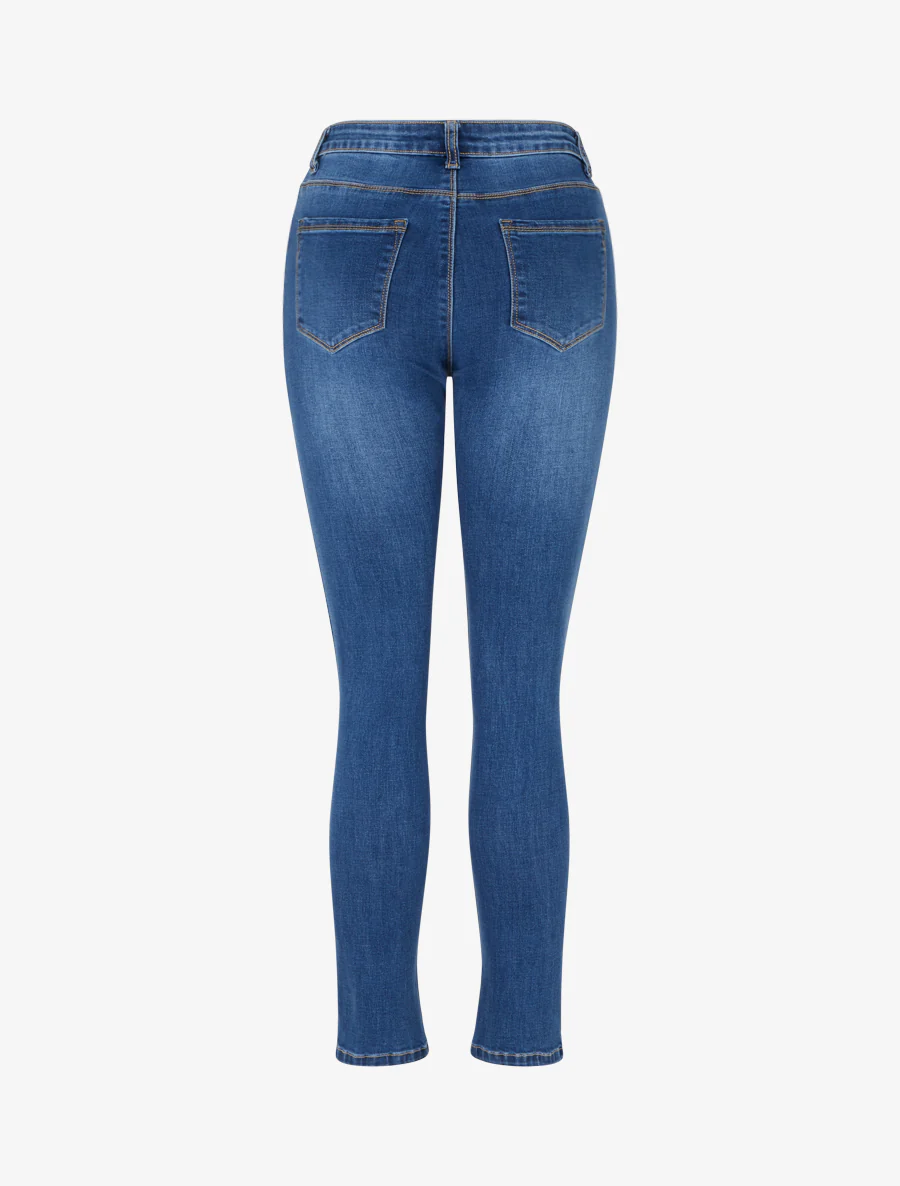 Skinny jeans met verwassen look - Blauw - Image 2