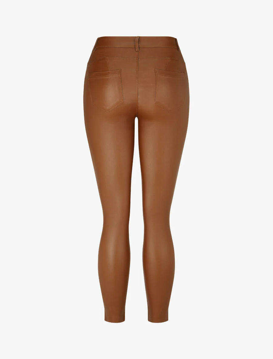 Skinny jeans met waxeffect - Kameel - Image 2