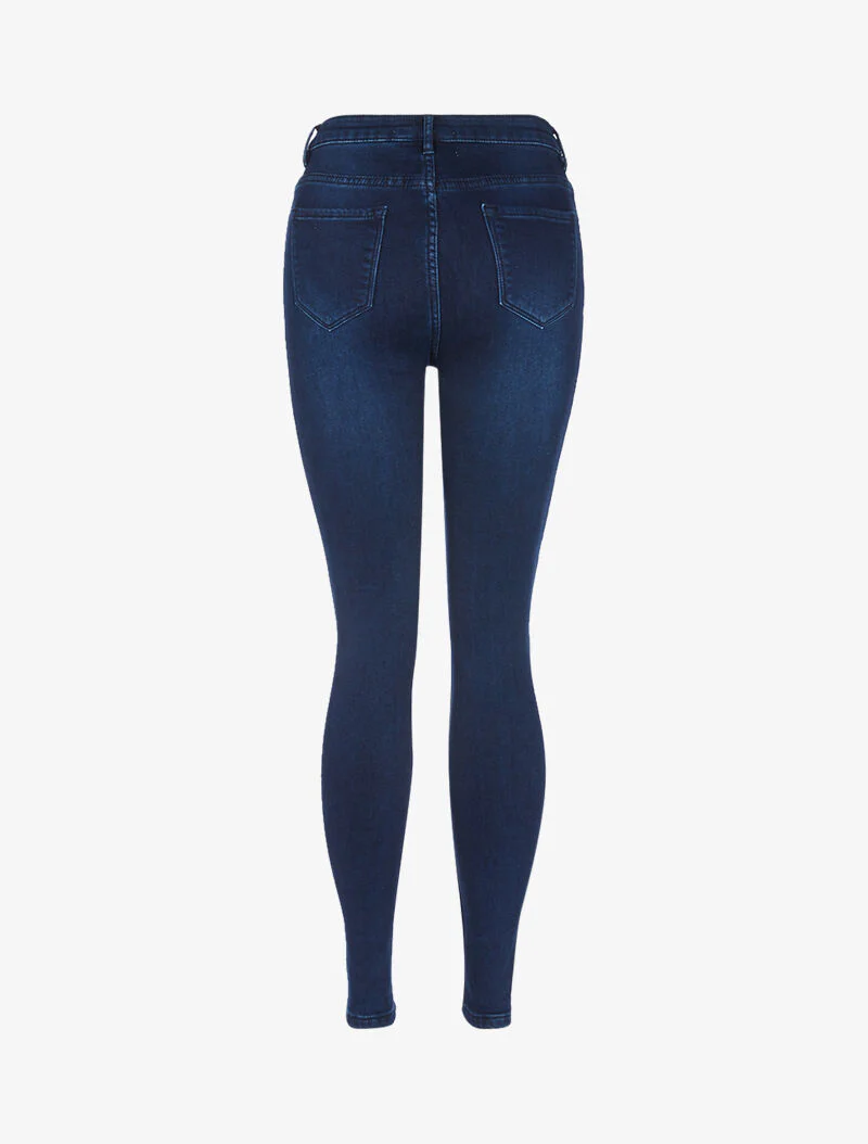 Skinny jeans met zeer hoge taille - blauw denim - Image 2