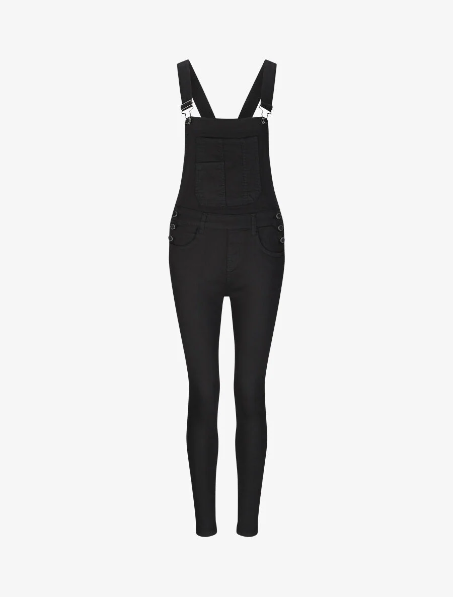 Skinny jeans tuinbroek - Zwart